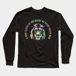 Colorful Lion Cross - high-quality vector graphic lion Long Sleeve T-Shirt